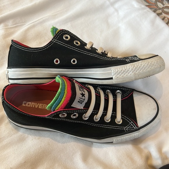 Converse all star Chucks w/ multi-colour tongue. - Picture 3 of 7
